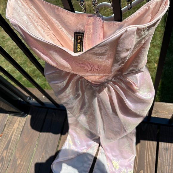 Vintage 1989 Iridescent Pink Prom Dress - Picture 4 of 14